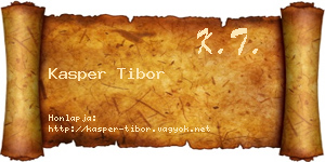 Kasper Tibor névjegykártya